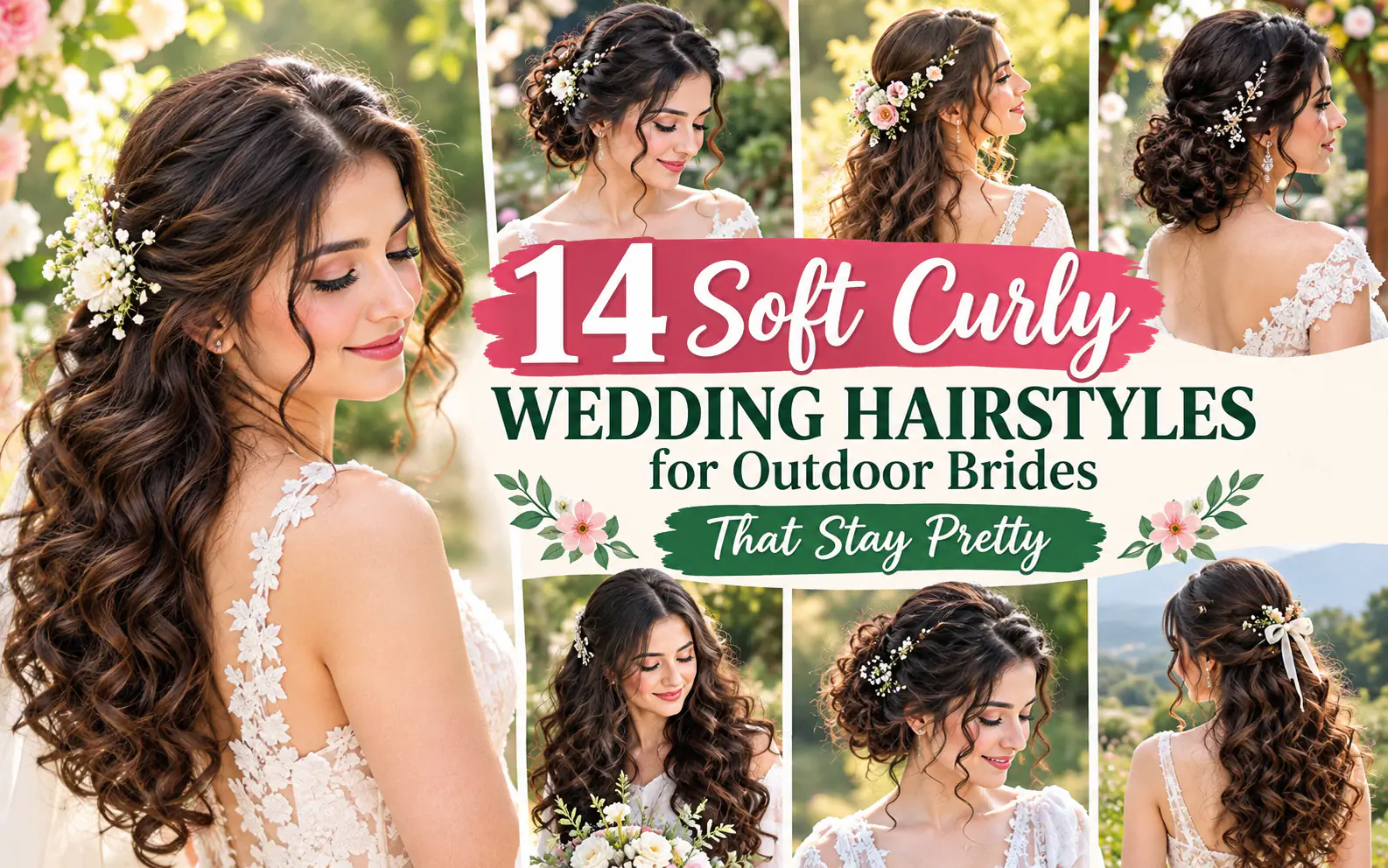 14 Soft Curly Wedding Hairstyles for Outdoor Brides That Stay Pretty