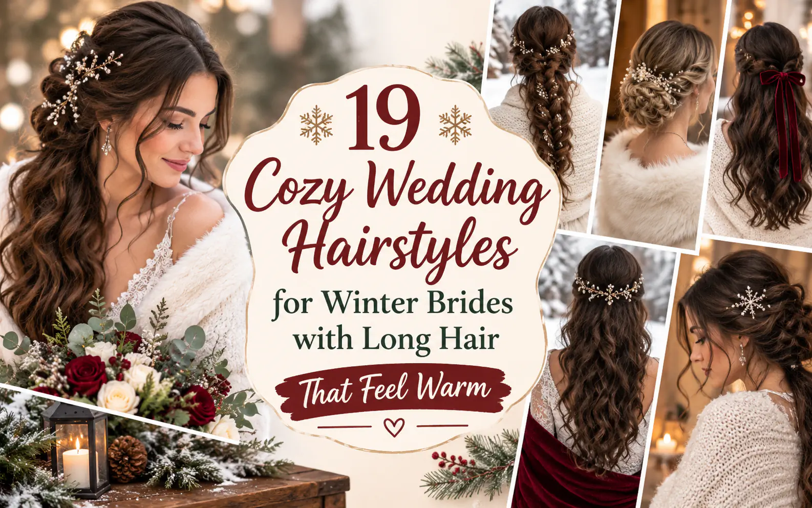 19 Cozy Wedding Hairstyles for Winter Brides with Long Hair That Feel Warm