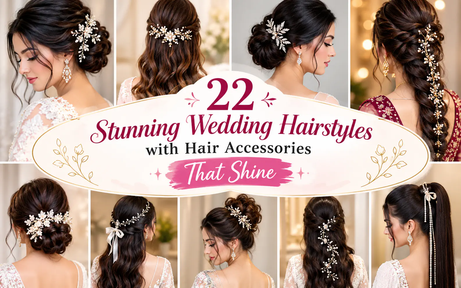 22 Stunning Wedding Hairstyles with Hair Accessories That Shine