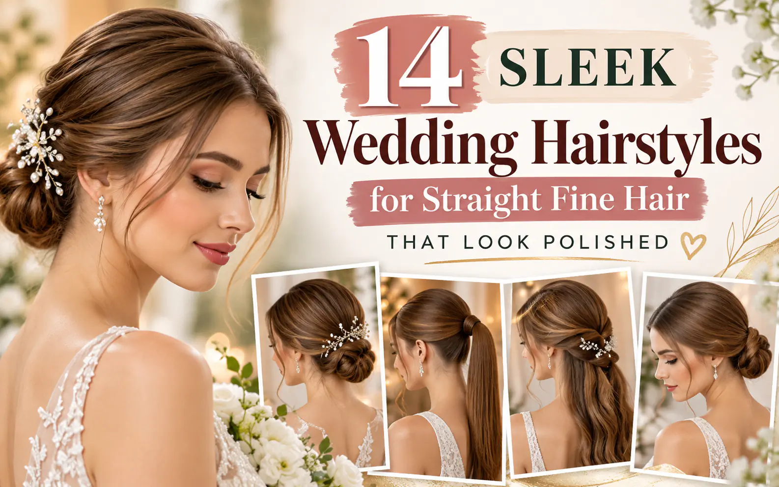 14 Sleek Wedding Hairstyles for Straight Fine Hair That Look Polished