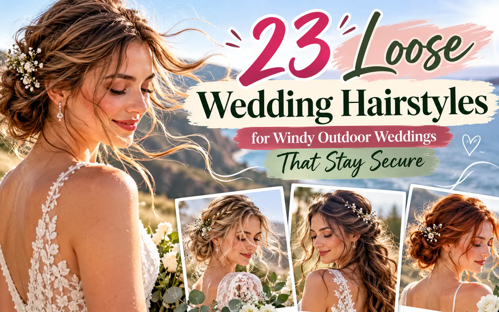 23 Loose Wedding Hairstyles for Windy Outdoor Weddings That Stay Secure