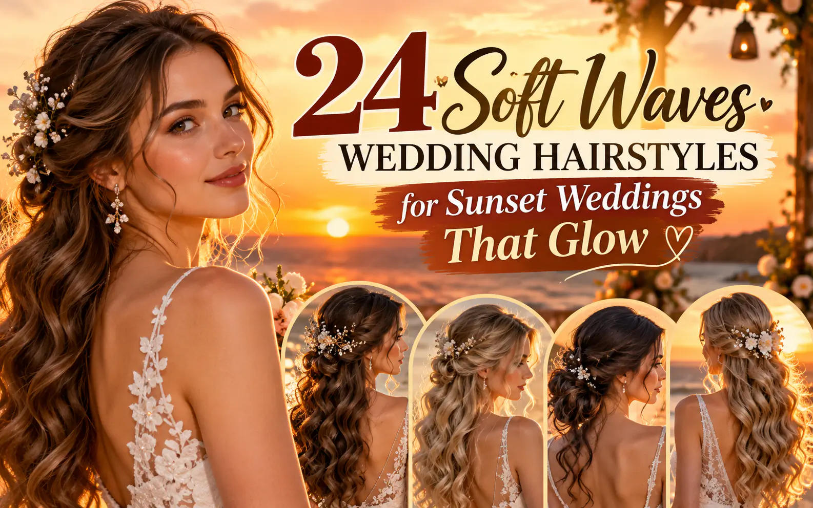 24 Soft Waves Wedding Hairstyles for Sunset Weddings That Glow